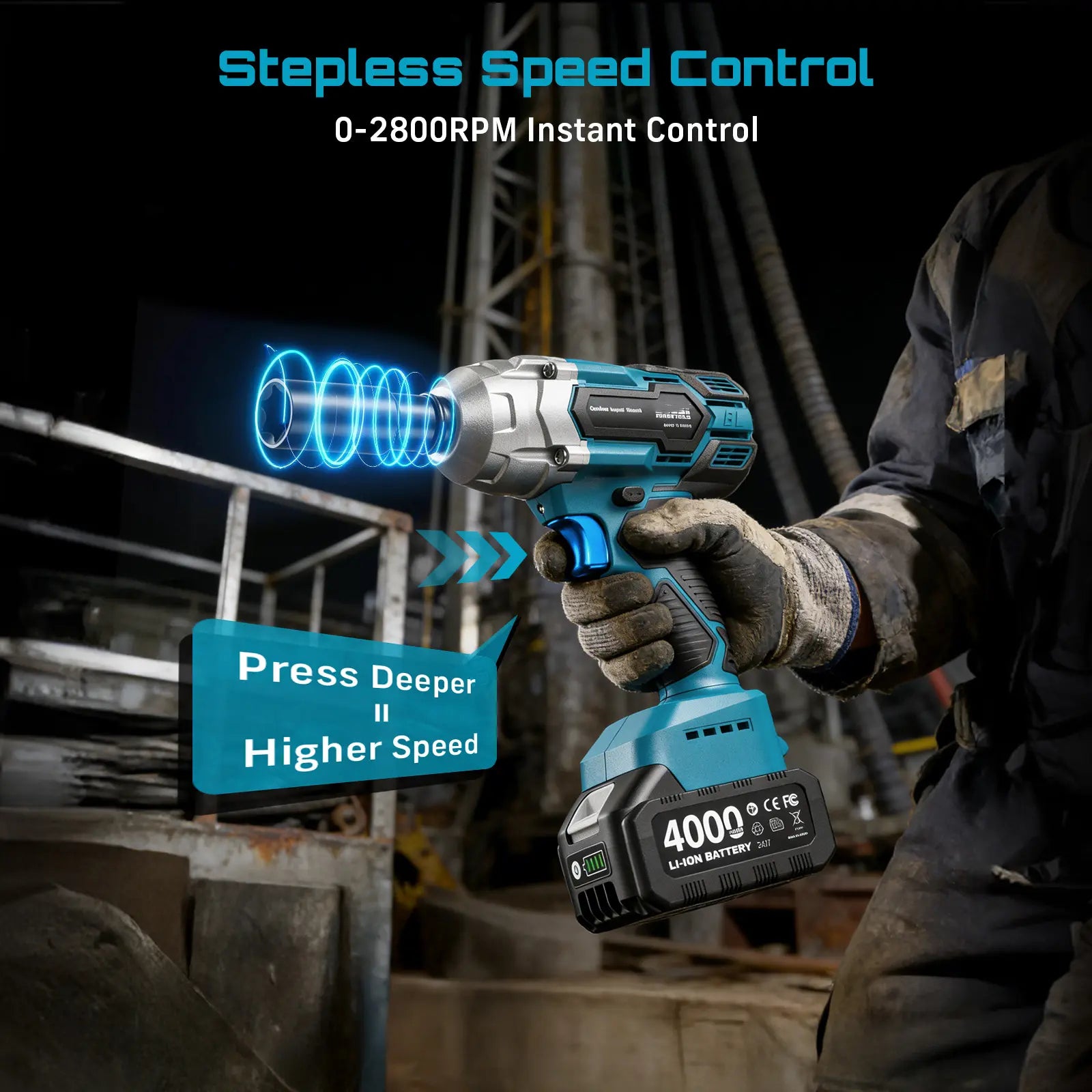 3‑in‑1 Cordless 1/2 Inch Impact Wrench