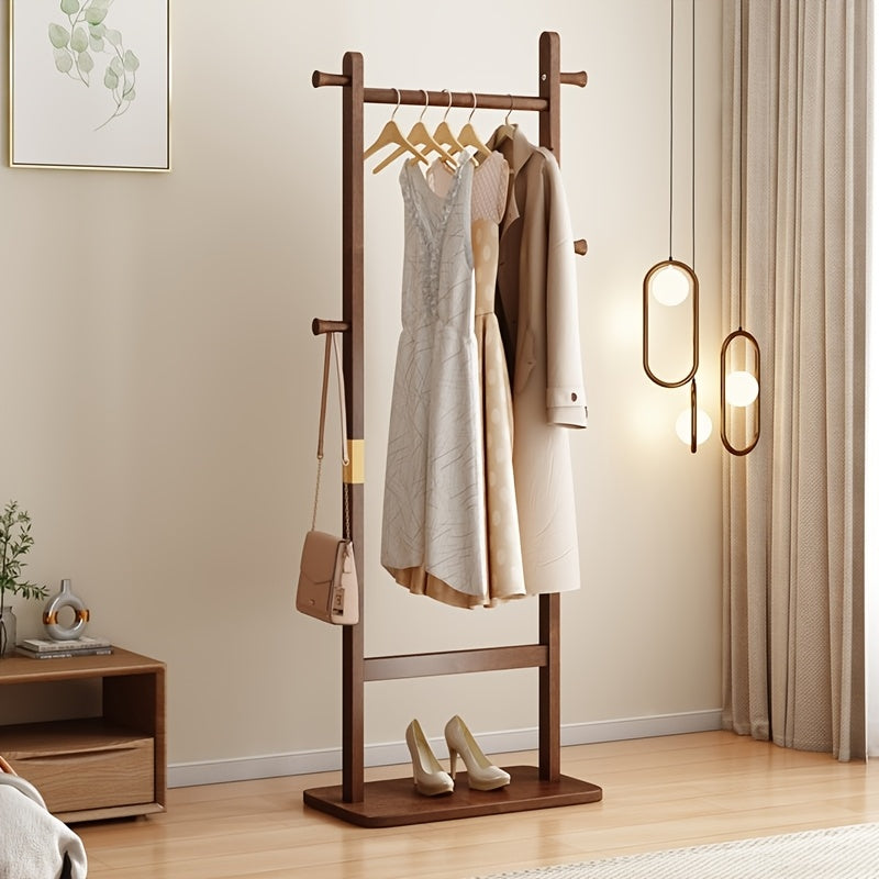 Modern Wooden Freestanding Coat Rack, Umbrella Holder & Shoe Shelf