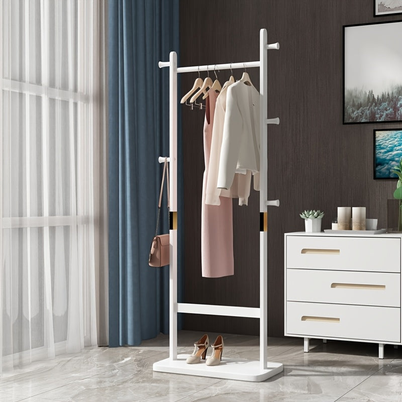 Modern Wooden Freestanding Coat Rack, Umbrella Holder & Shoe Shelf